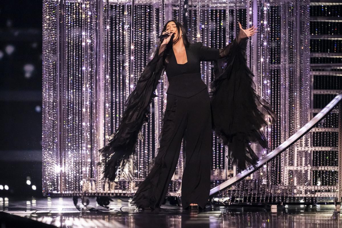 Fotografía de la representante de Israel, Yuval Raphael, en el concurso de Eurovisión.