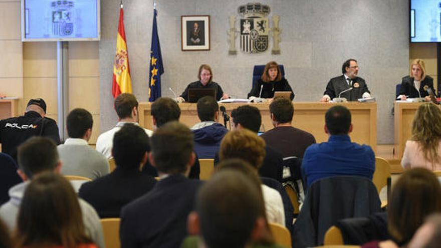 Sala de vistes de l&#039;Audiència Nacional, durant la declaració dels acusats.