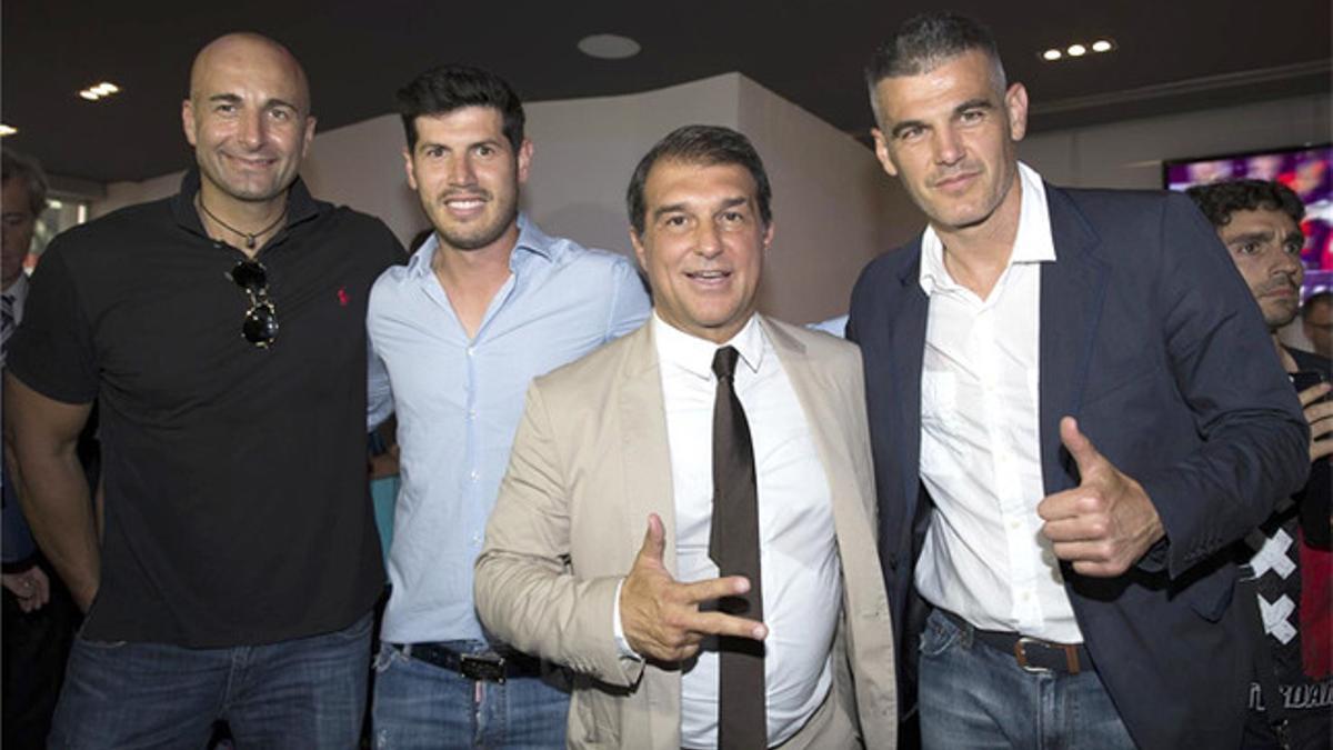 Laporta, con Esteller, Luque y Masip