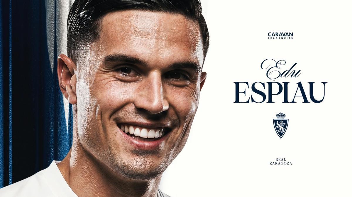 Edu Espiau, en el anuncio de su fichaje por el Zaragoza.