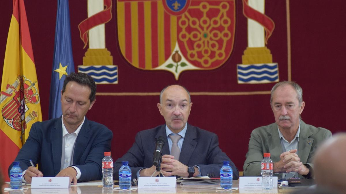 Beltrá, este martes, durante la rueda de prensa en Teruel.