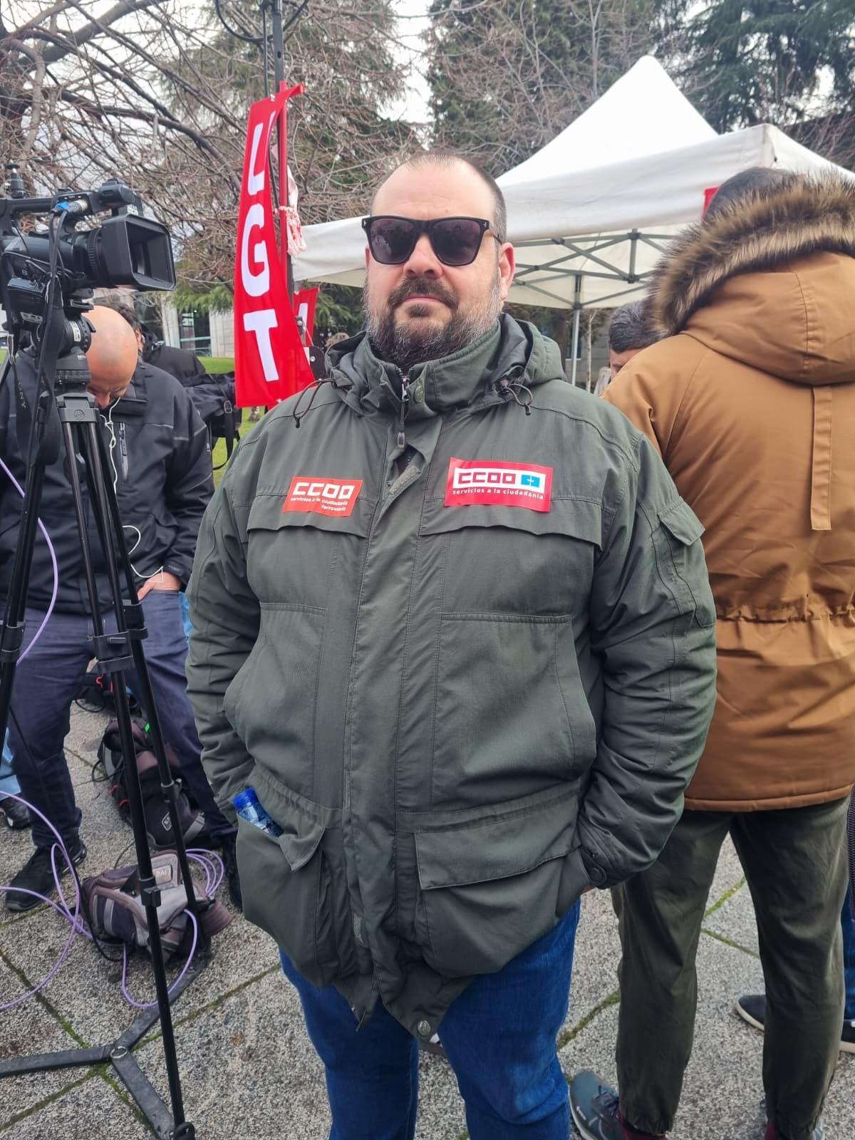 Jorge Velázquez, en la concentración ferroviaria