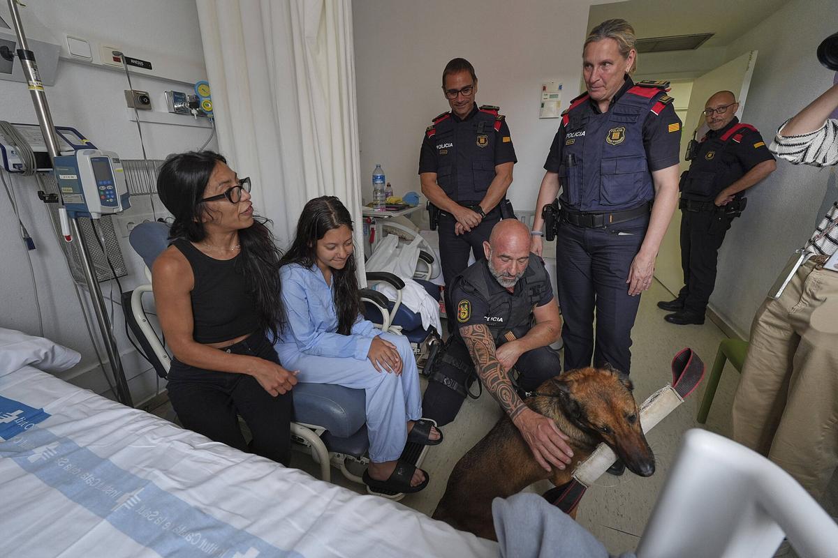 Les imatges dels Mossos d’Esquadra al Trueta per donar suport a la recerca pediàtrica