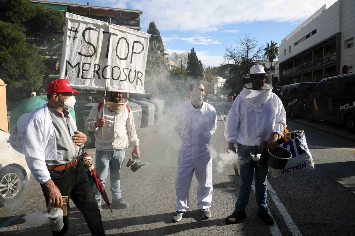 Protestas del campo malagueños, tras la firma del acuerdo Mercosur