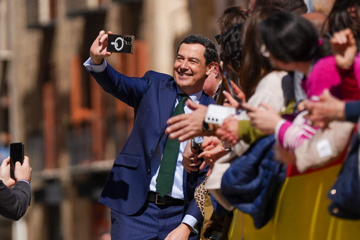 El presidente de la Junta de Andalucía Juanma Moreno, este martes en Jaén.