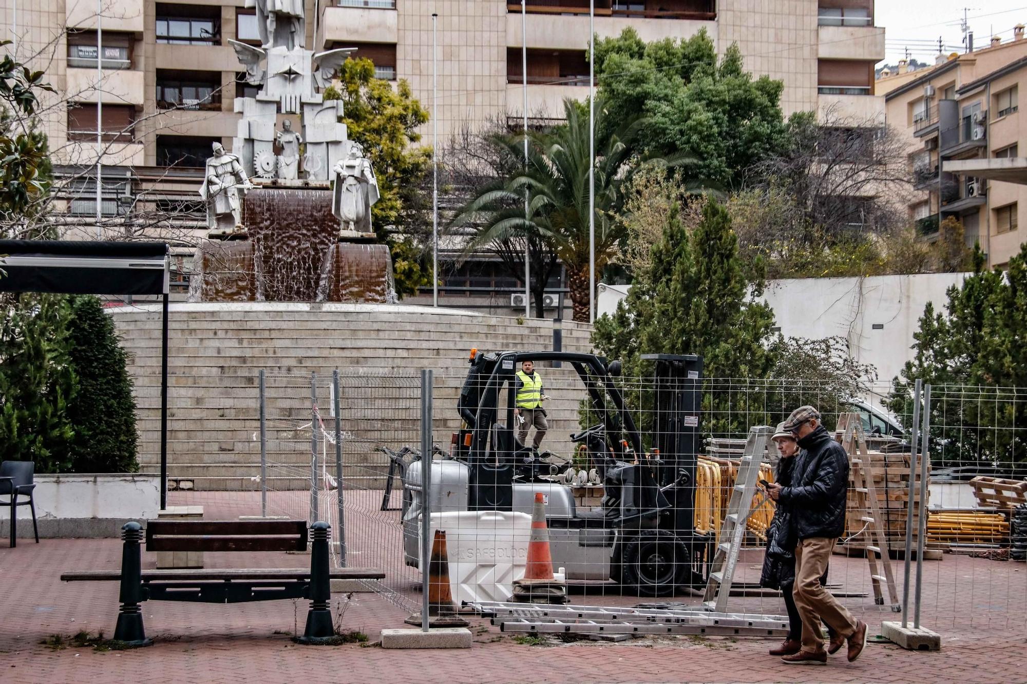 Inician las obras de restauración de la plaza de La Rosaleda