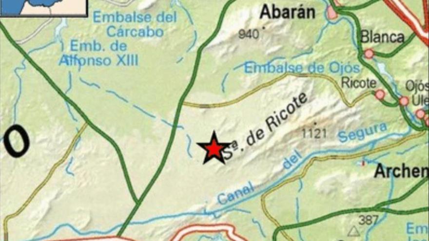 Terremoto de dos grados esta tarde entre Mula y Abarán