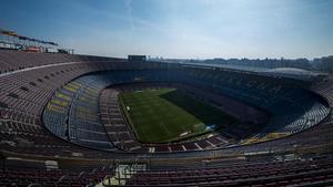 Una imagen del Camp Nou vacio.