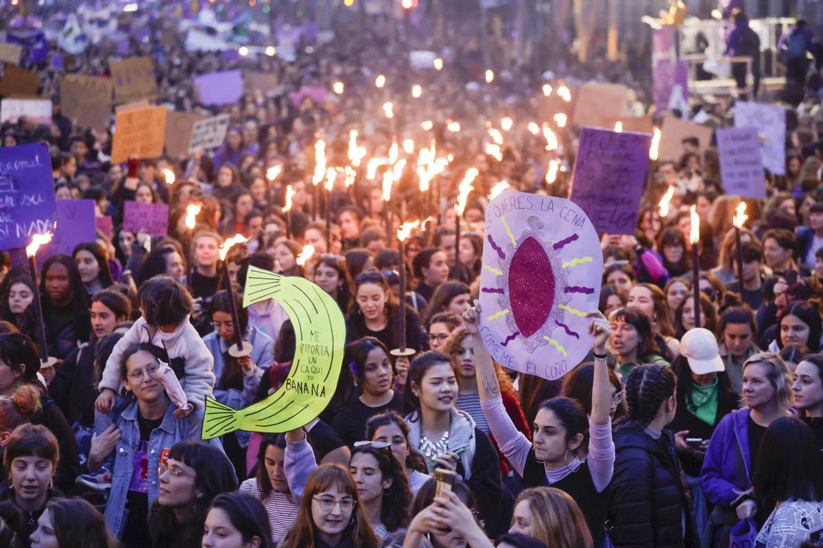 Manifestación del 8-M en Barcelona