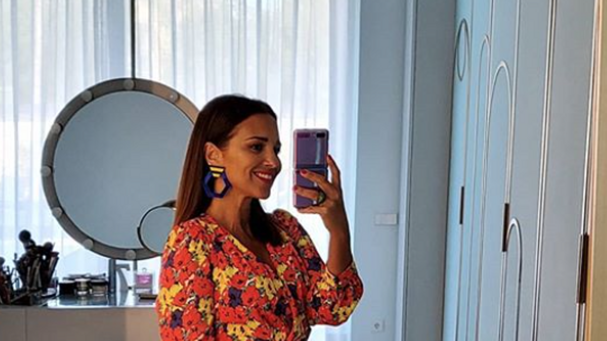 Paula Echevarría con minivestido estampado