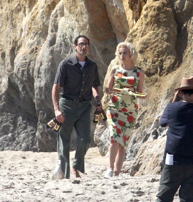 Adrien Brody y Ana de Armas, en el rodaje de 'Blonde'