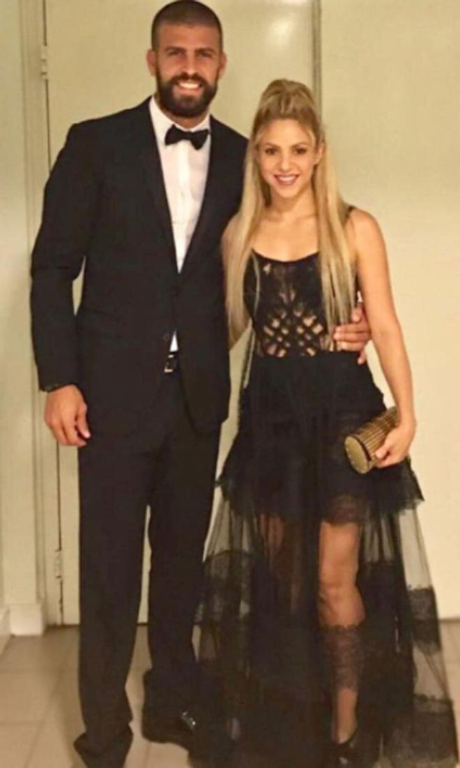 Piqué y Shakira, en la boda de Messi y Antonella