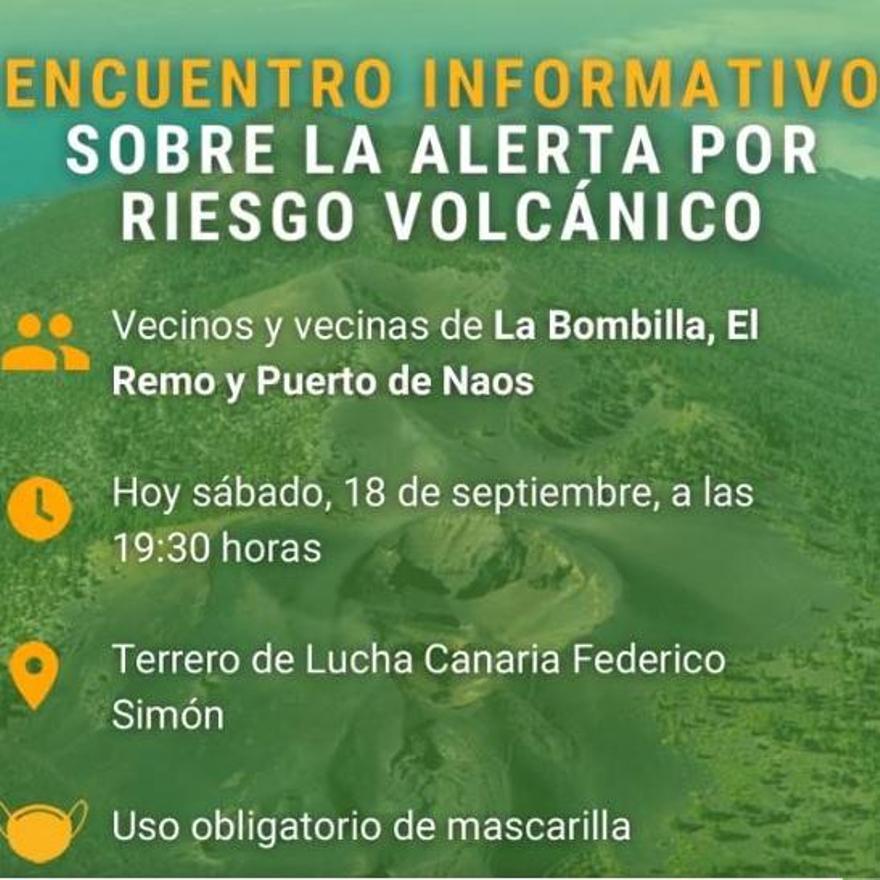 Reunión informativa con vecinos sobre el riesgo volcánico en La Palma