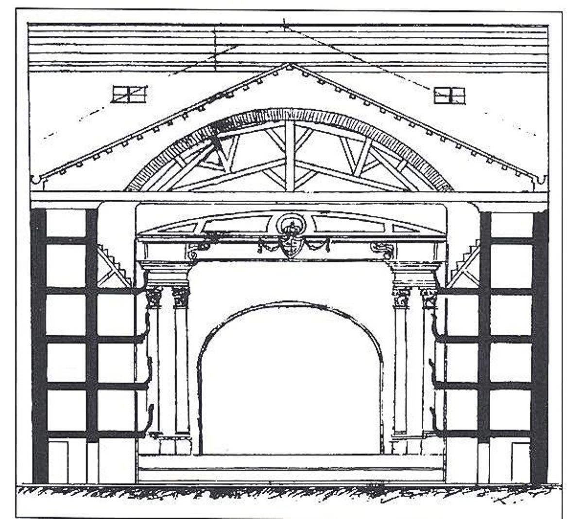Imagen Reconstrucción del aspecto de la primera embocaruda de la Casa de Comedias de Zaragoza.