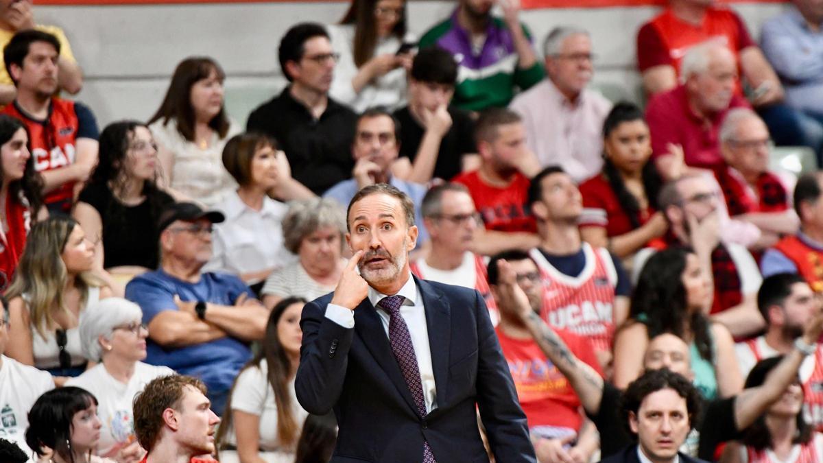 Sito Alonso, entrenador del UCAM Murcia, en el partido ante el Unicaja Málaga