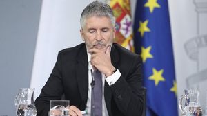 20/09/2019 El ministro del Interior en funciones, Fernando Grande-Marlaska, comparece en rueda de prensa tras el primer Consejo de Ministros celebrado en Moncloa tras la confirmaciÃ³n de la repeticiÃ³n el electoral el prÃ³ximo 10N, en Madrid (EspaÃ±a), a 20 de septiembre de 2019.