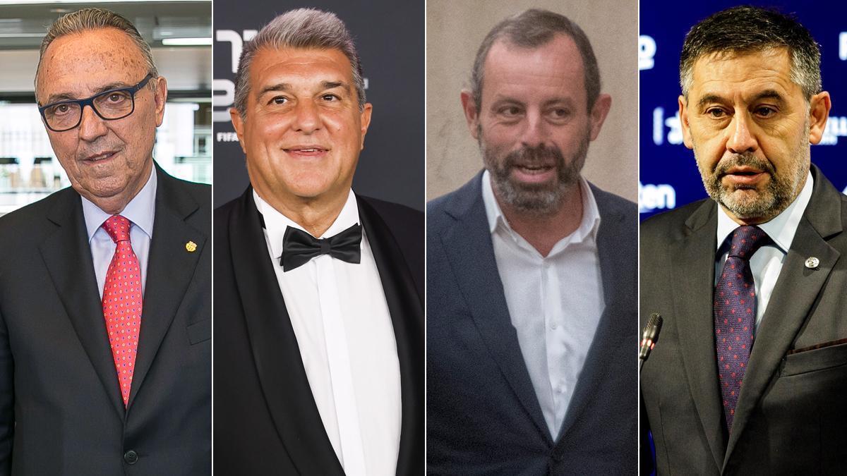 Joan Gaspart, Joan Laporta, Sandro Rosell y Josep Maria Bartomeu.