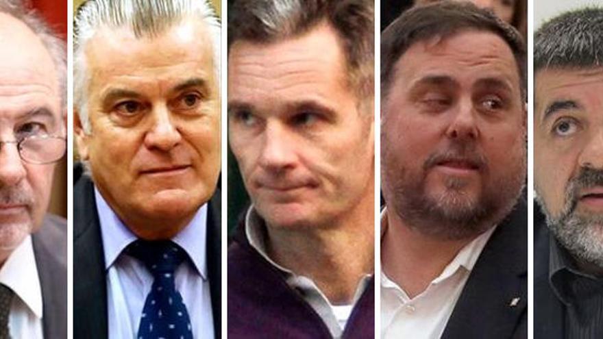 Rato, Bárcenas, Urdangarín, Junqueras y Jordi Sànchez.