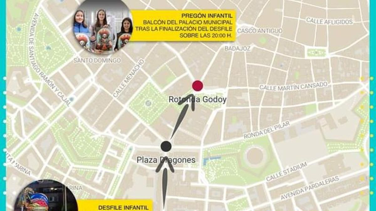 Recorrido del desfile infantil y horario.