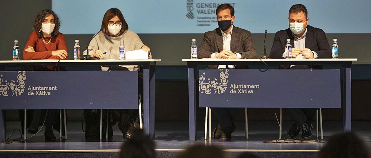 Pardo, Orozco, Cerdà y Granero, ayer en la jornada de les Comarques  Centrals, en Xàtiva. | PERALES IBORRA