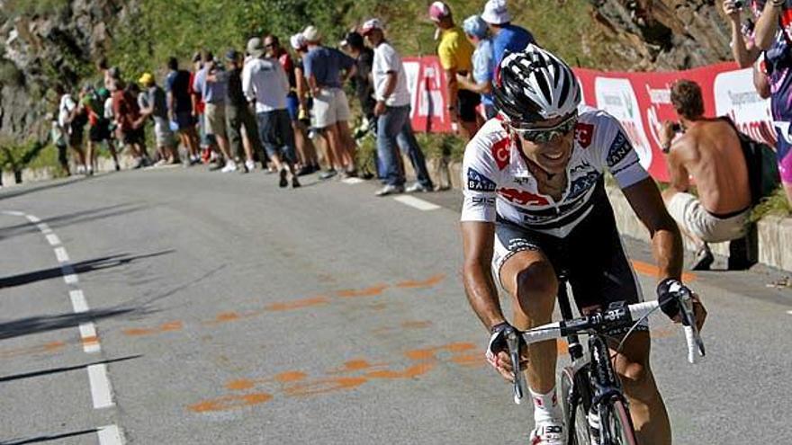 Carlos Sastre durante la etapa