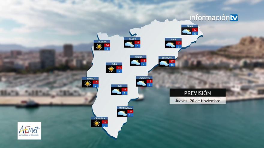 Jueves con sol en el interior y nubes en la costa en una jornada marcada por el descenso de las temperaturas