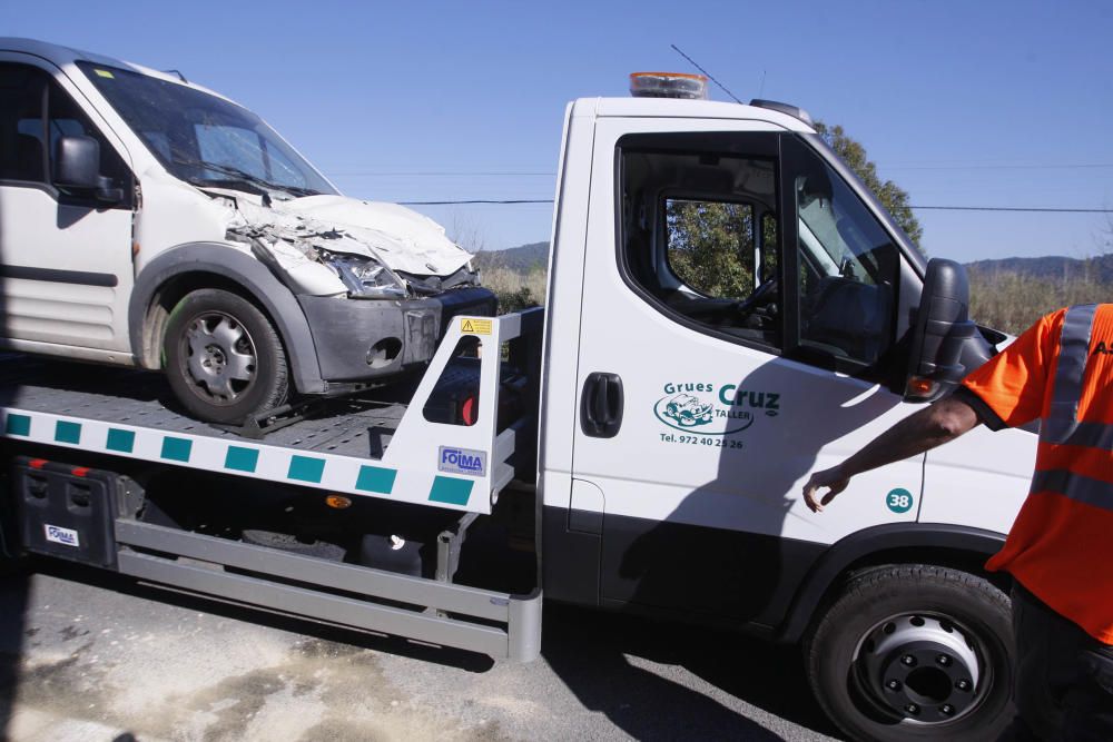 Accident de trànsit a la N-141 a Bescanó