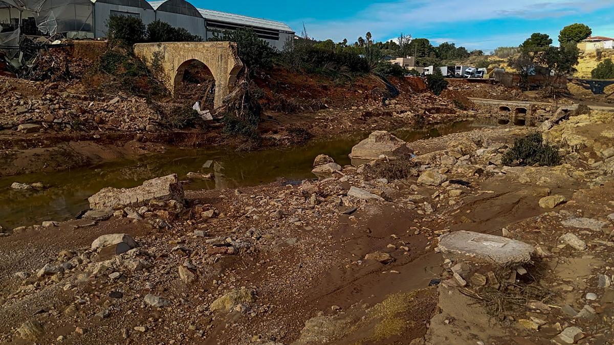 Estado de los Arquets de Baix, en Torrent, tras la riada.
