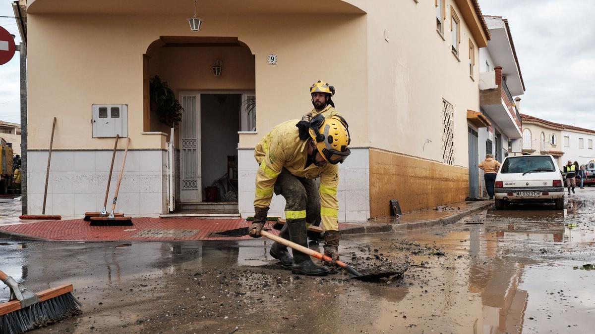 Inundaciones en Cártama tras el temporal del sábado en Málaga.
