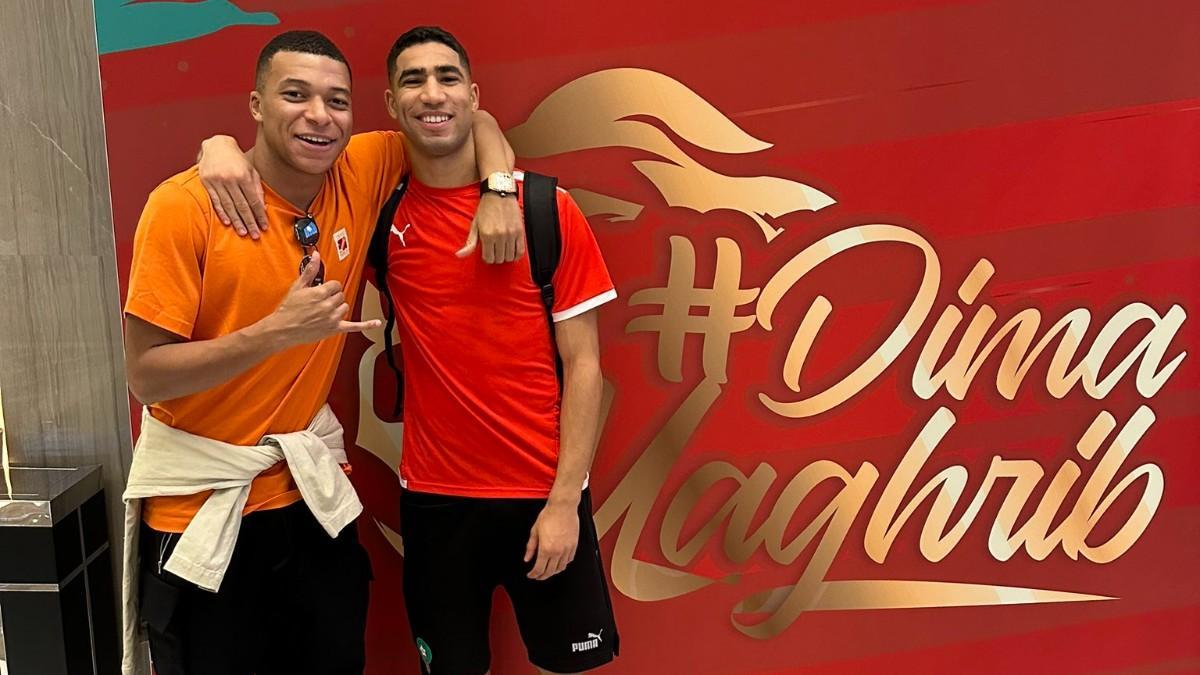 Mbappé, junto a Achraf Hakimi