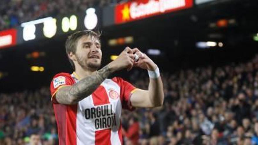 Portu celebra el gol que va marcar al Camp Nou a finals del passat mes de febrer.