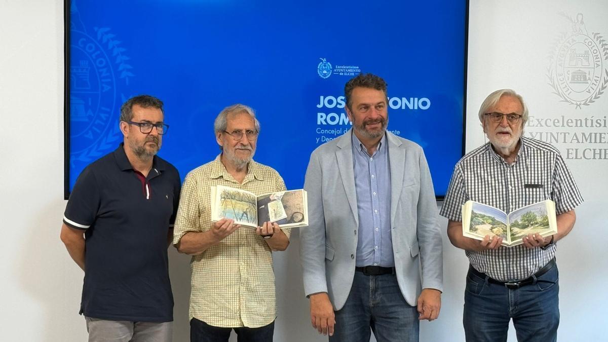 Alfonso Huedo, Juan Llorens, José Antonio Román y Ramón Sempere, en la presentación del libro.