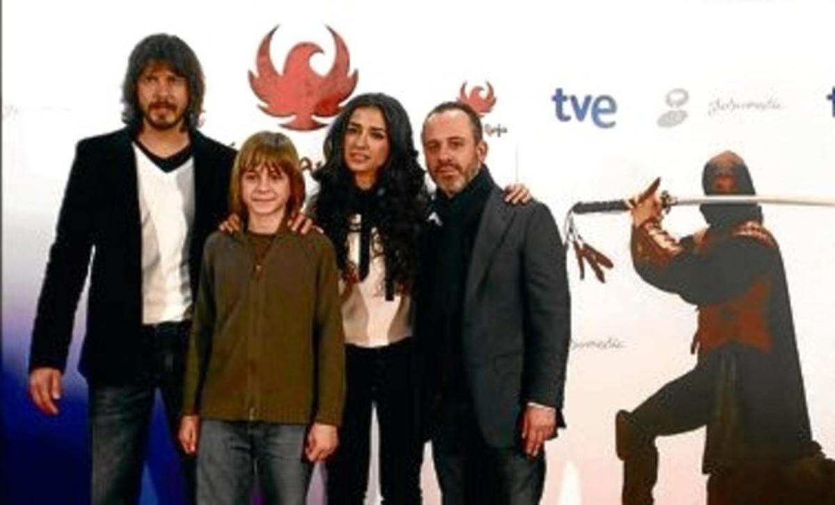 David Janer, Guillermo Campra, Inma Cuesta i Javier Gutiérrez, dilluns a la presentació de la sèrie. David Janer, Guillermo Campra, Inma Cuesta i Javier Gutiérrez, dilluns a la presentació de la sèrie.