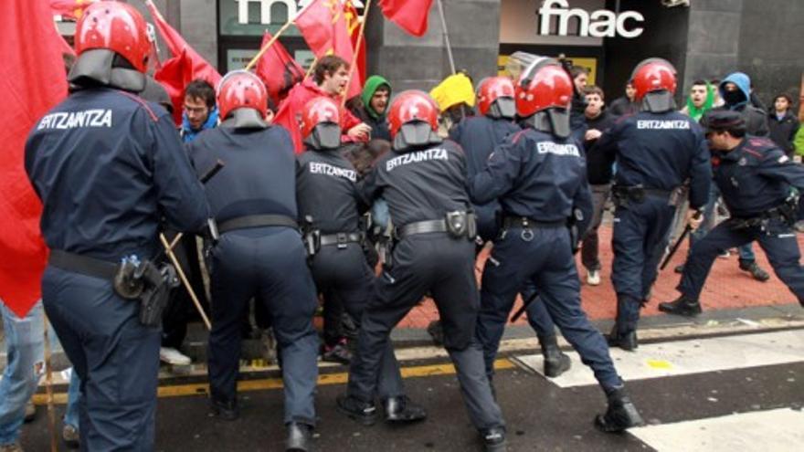 Incidentes en la jornada de huelga en el País Vasco