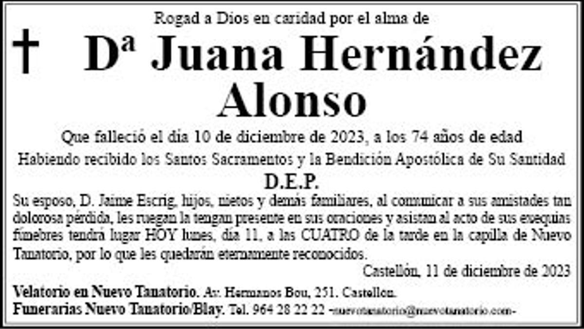 Dª Juana Hernández Alonso