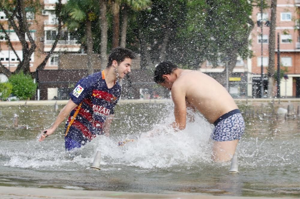 Celebración del título de Liga del Barcelona en Murcia