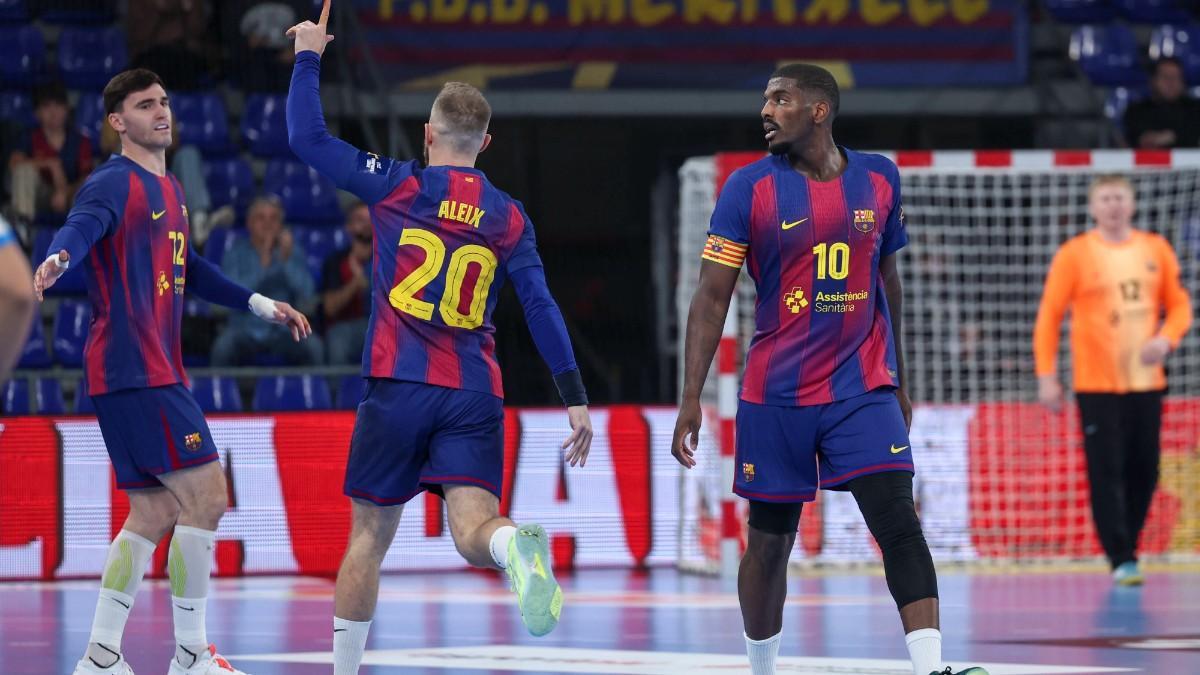 Los azulgranas celebran un gol