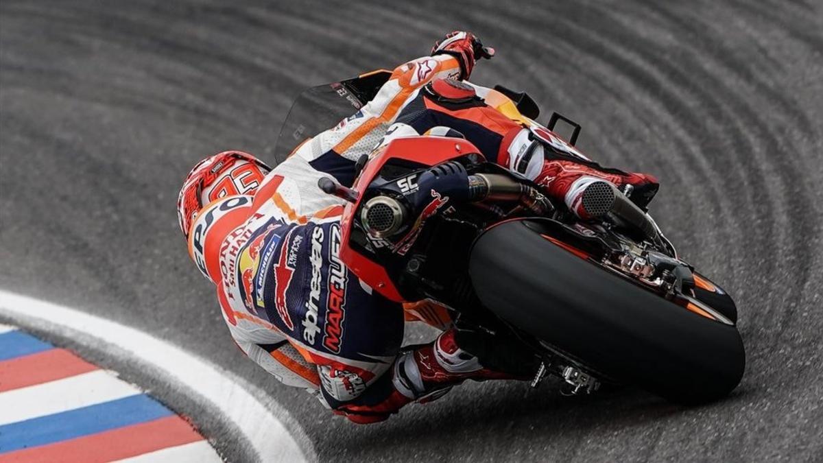 Marc Márquez (Honda), durante los entrenamientos de hoy del Gran Premio de Argentina, en el circuito de Termas de Río Hondo.