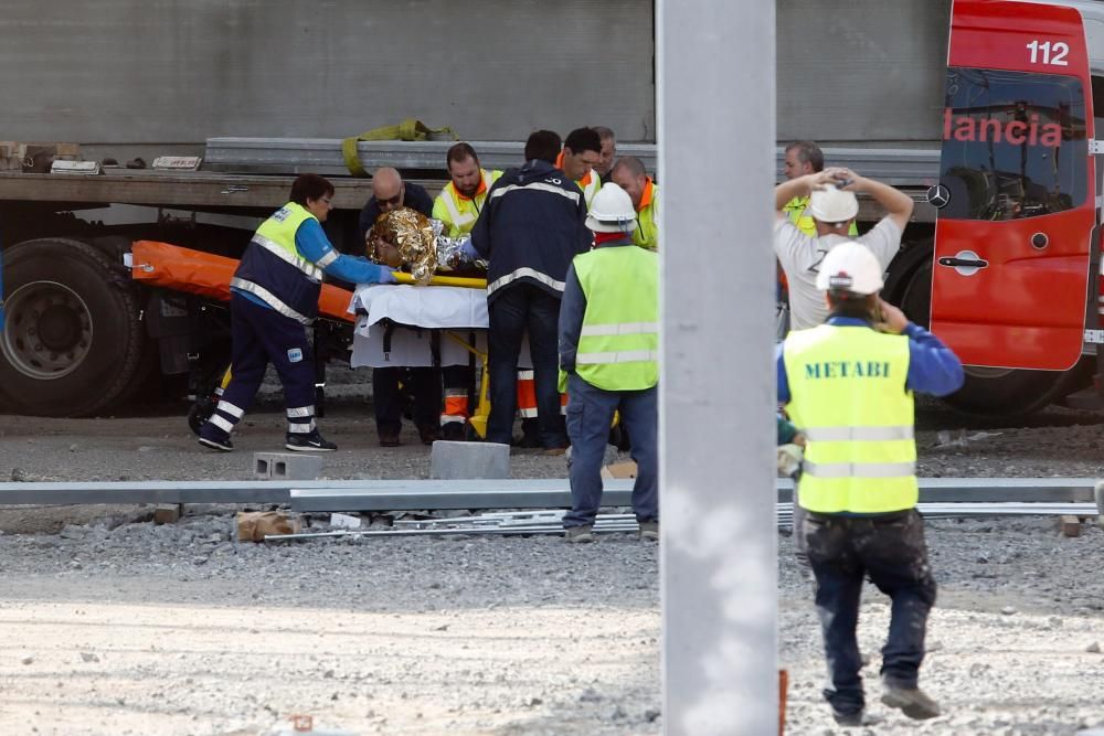 Un muerto y un herido grave en unas obras del parque empresarial de la ría de Avilés