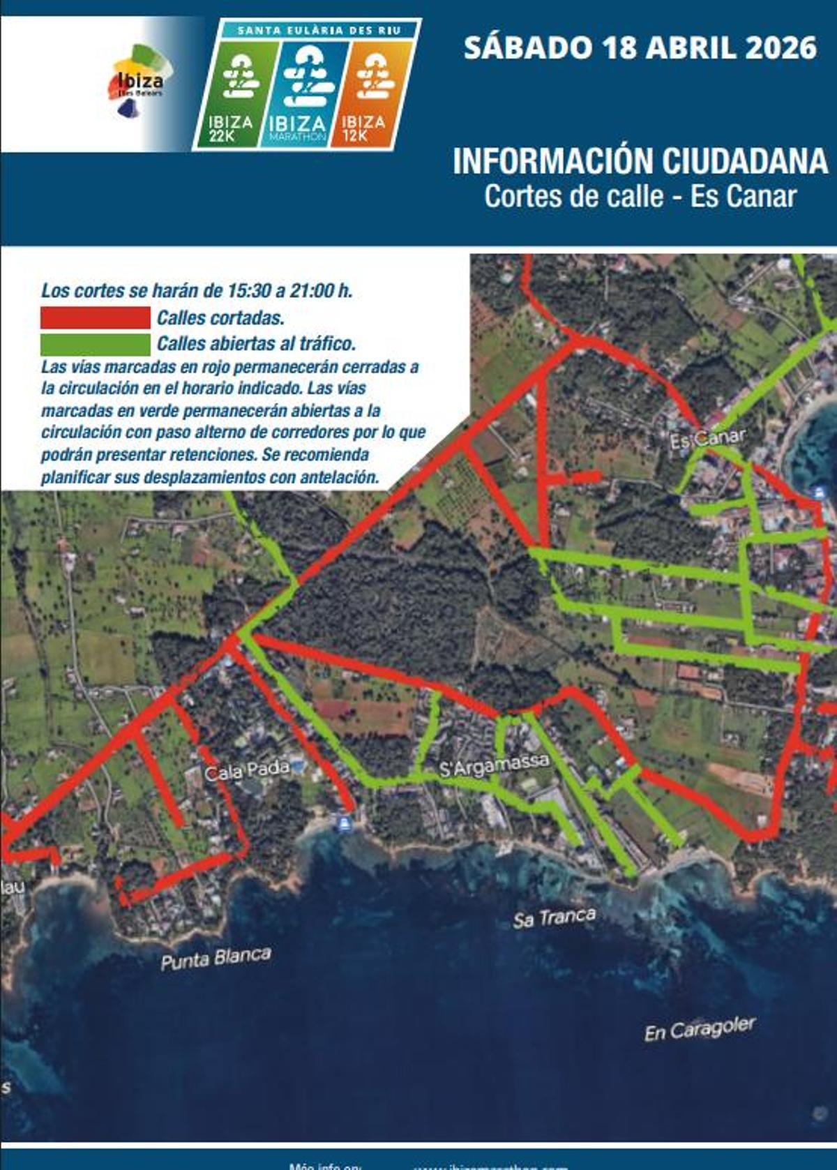 Calles cortadas al tráfico en es Canar
