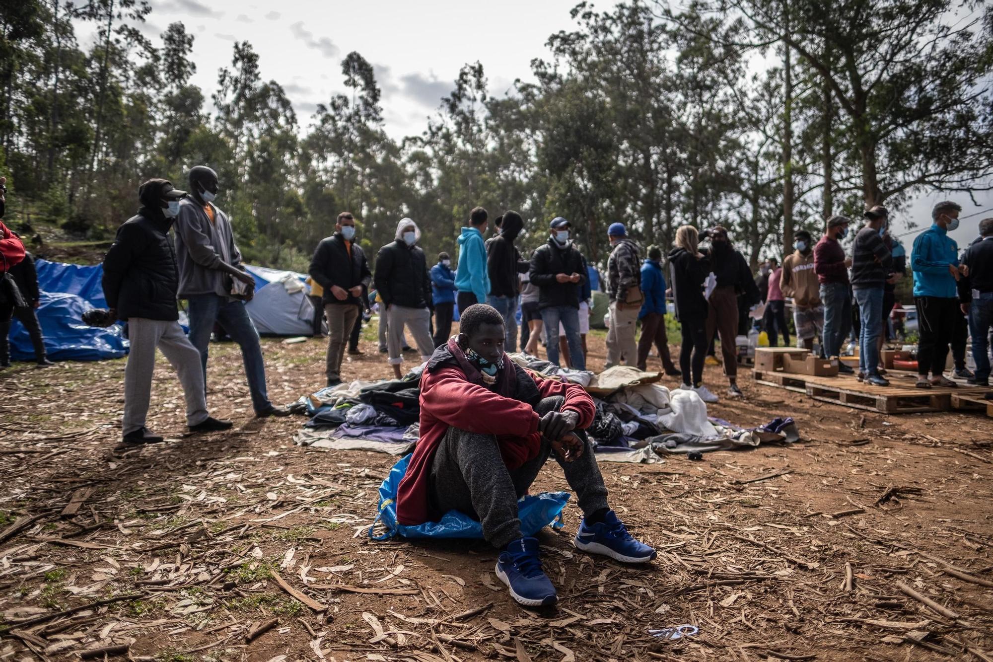 Protestas de migrantes en Las Raíces