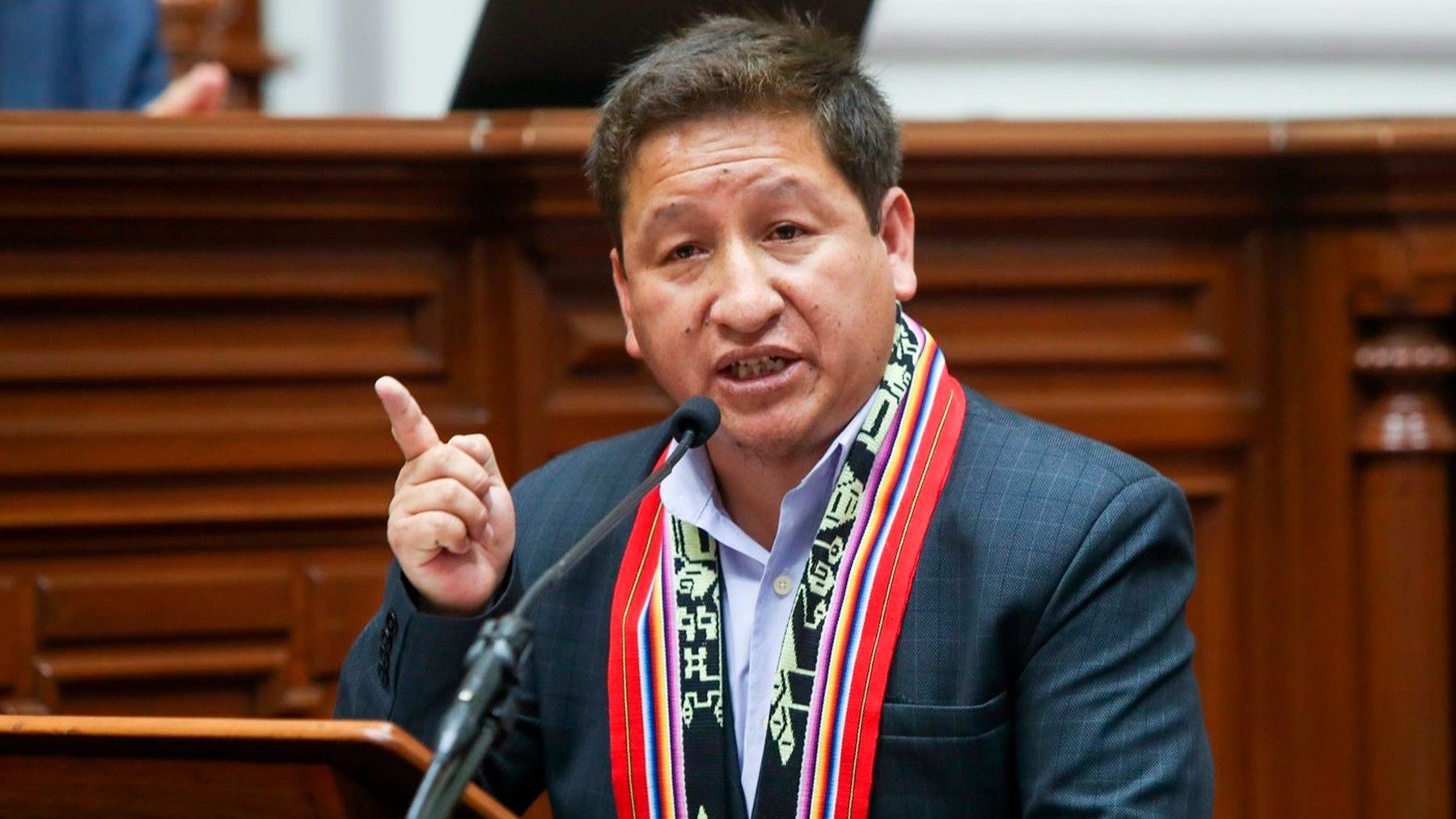 El primer ministro peruano, Guido Bellido, este viernes, en el Congreso.
