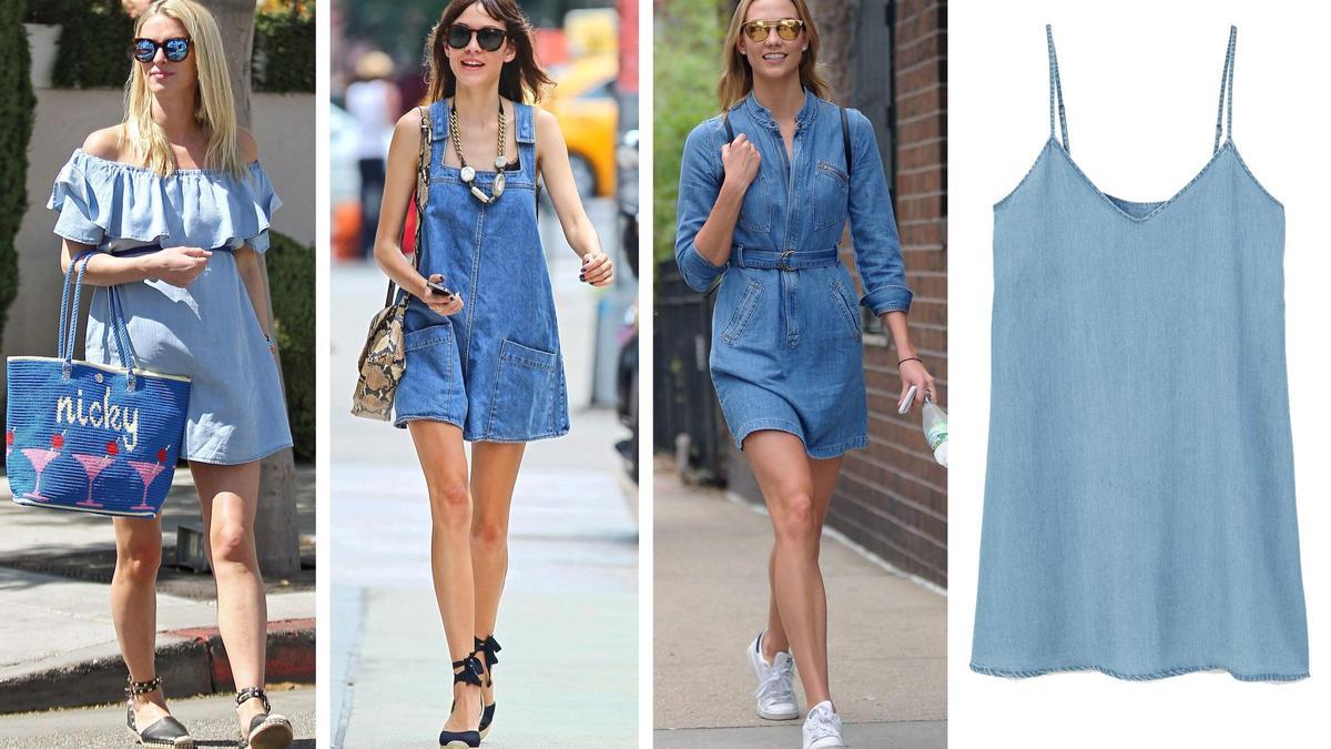 Tres vestidos, un tejido: denim