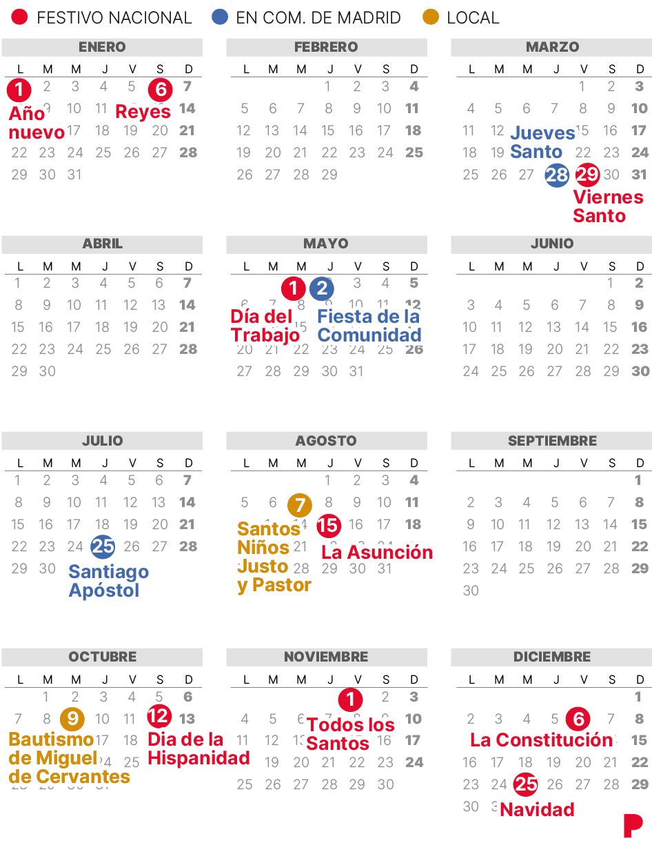 Calendario Laboral Alcalá de Henares 2024