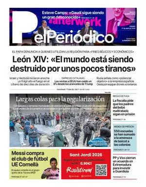 La portada de EL PERIÓDICO del 17 de abril de 2026