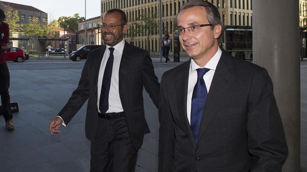 Rosell y Faus (derecha), hace unos días al acudir al juicio.