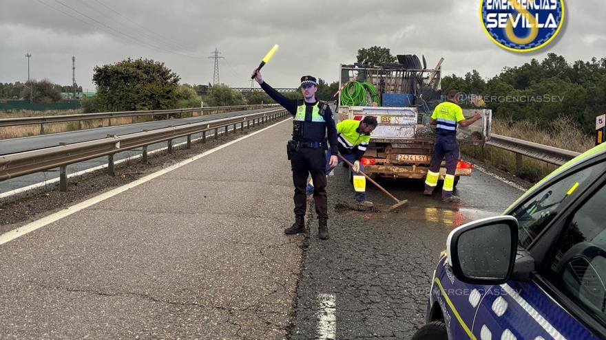 La SE-20 reabre al tráfico tras varias semanas de obras por los daños de la borrasca Claudia