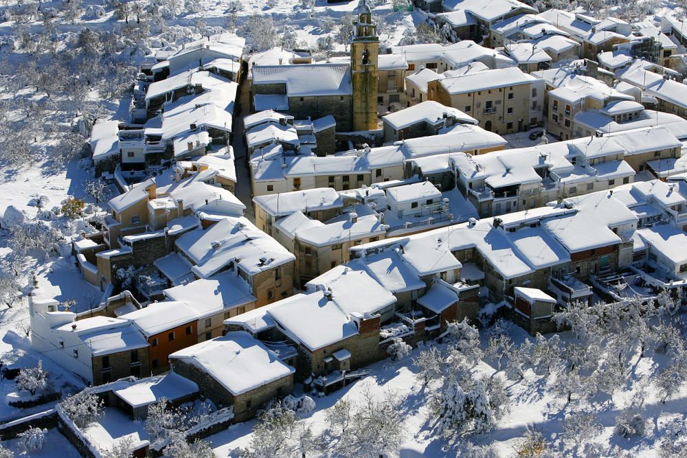 Un manto de nieve cubrió la provincia