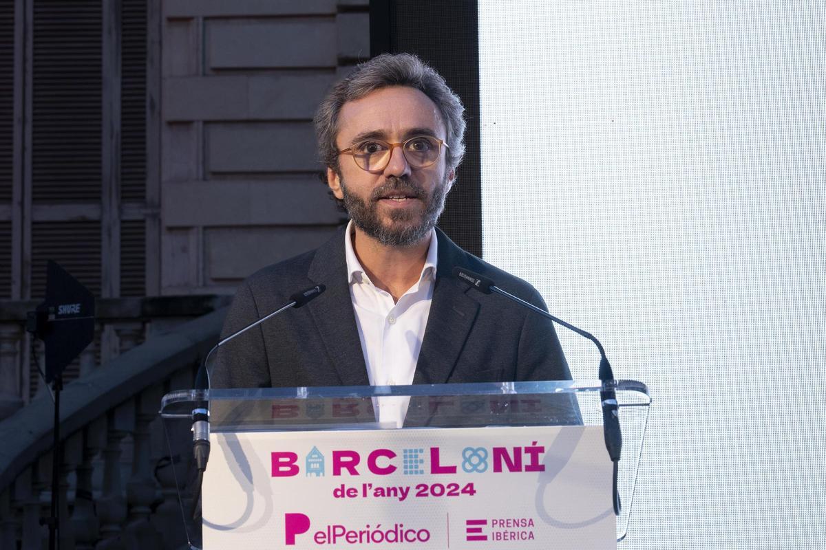 Aitor Moll, CEO de Prensa Ibérica, durante su intervención en la entrega del premio al Barceloní de lAny 2024.