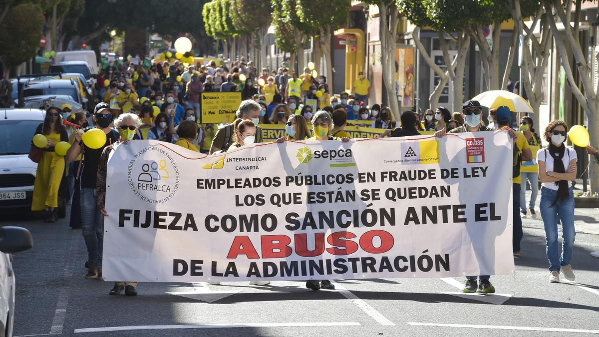 Manifestación de empleados públicos en Las Palmas de Gran Canaria